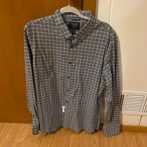 Nordstrom Long Sleeve Button Up - Grey/Blue Plaid - XL
